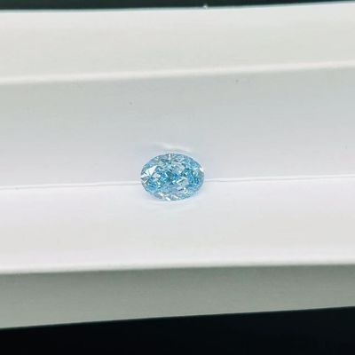 ZKZ 다이아몬드 1카라트 크기 타원형 느슨한 실험실 재배 블루 다이아몬드 VVS2