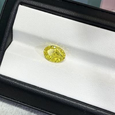 카나리 황색 실험실 자란 다이아몬드 타원형 절단 2.1ct IGI 인증 다이아몬드