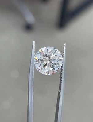 10 모스 무색 둥근 화려한 절단 CVD 실험실 재배 다이아몬드 2.5ct-3ct