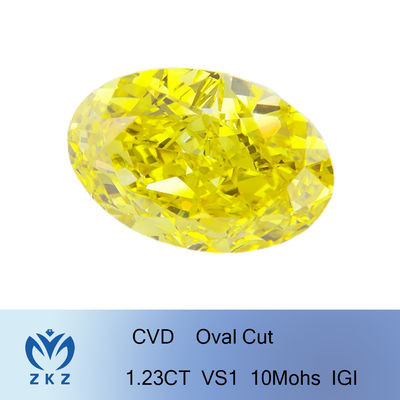 1.23 ct 종합적 실험실 이루어진 노랑색 다이아몬드 타원형은 우수한 삭감을 형성했습니다