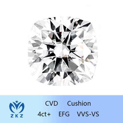 큰 크기의 4CT + 쿠션 모양 CVD 연구실 자란 다이아몬드 원천 공장