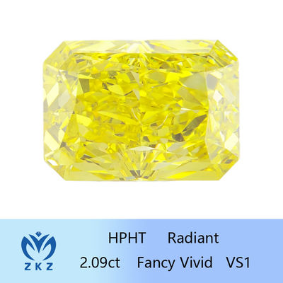 HPHT 공상적이 생생하 노랑색 다이아몬드 사람은 복사 삭감 2.09 ct IGI 증명되 만들었습니다