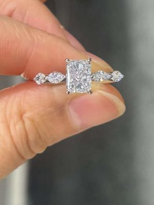 1.04ct 랩 그로운 다이아몬드 링 IGI 인증 플래티넘 약혼 반지 PT950